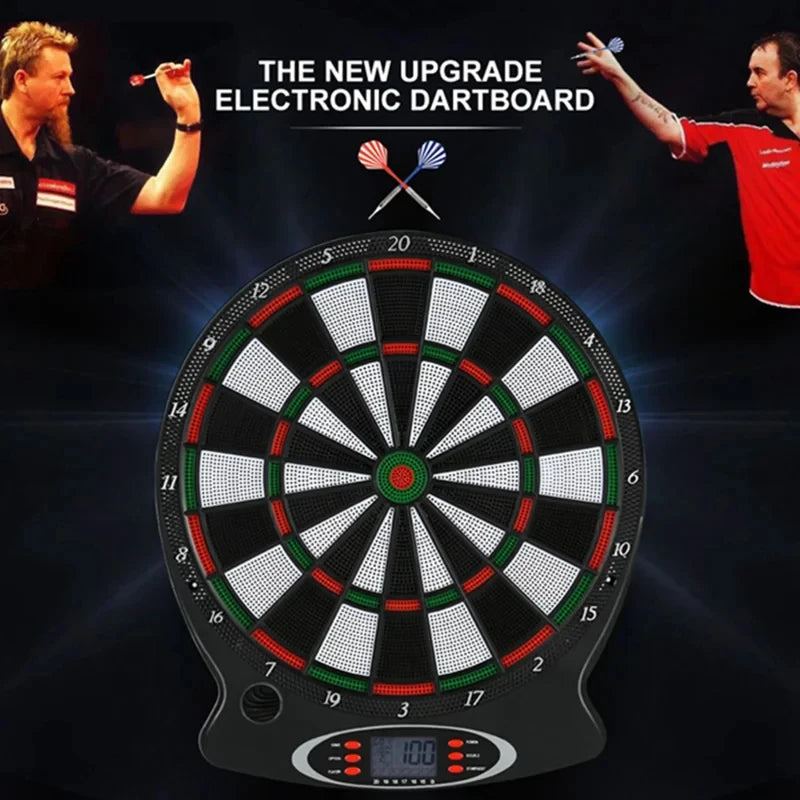 Professional Electronic Hanging Dartboard with LCD Scoring Indicator, 6 Darts Included, Home Bar Party Game Set