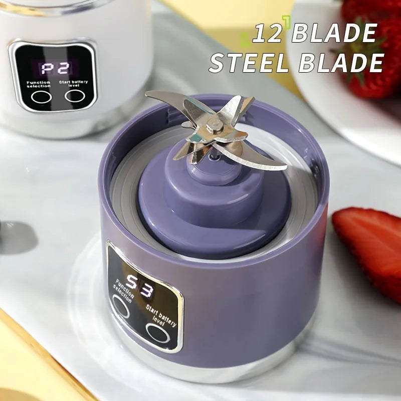 Portable Electric Juicer USB Charging Mini Wireless Juicer Bottle 450ml Cup Fruit Mixer Handheld Blender for Home Travel Office