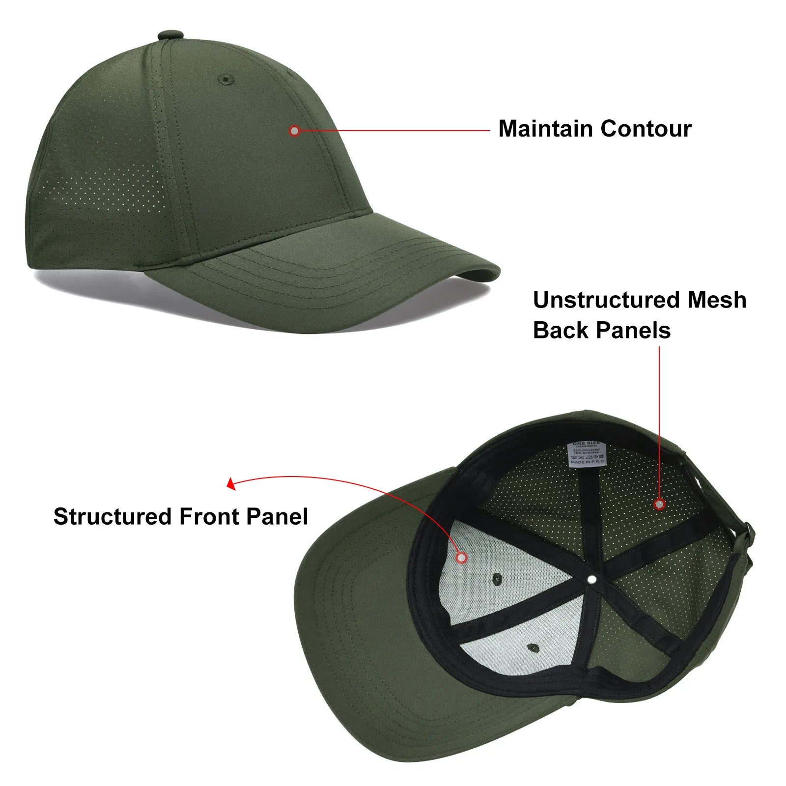 FUICUI Unisex Classic Mesh Adjustable Breathable Golf Dad Hat Baseball Cap for Running Fishing and Outdoor Activities