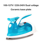 100-240V Mini Iron Handheld Garment Ironing Machine Ceramic soleplate Wet Dry Dual use Clothes Fabric Ironing Portable fortravel
