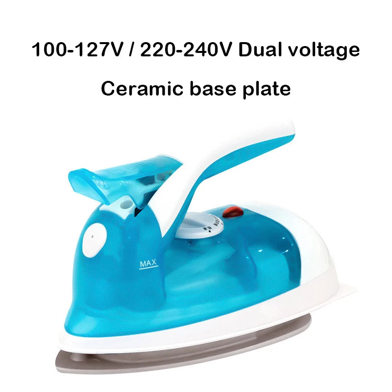 100-240V Mini Iron Handheld Garment Ironing Machine Ceramic soleplate Wet Dry Dual use Clothes Fabric Ironing Portable fortravel