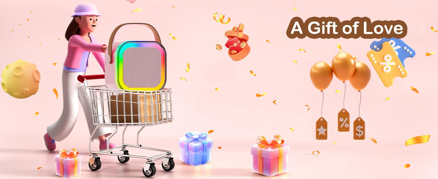 Enjoy the Party-Portable 2pieces Bluetooth Karaoke Machine with 5.3PA Speaker System,Wireless Microphones for Home Entertainment