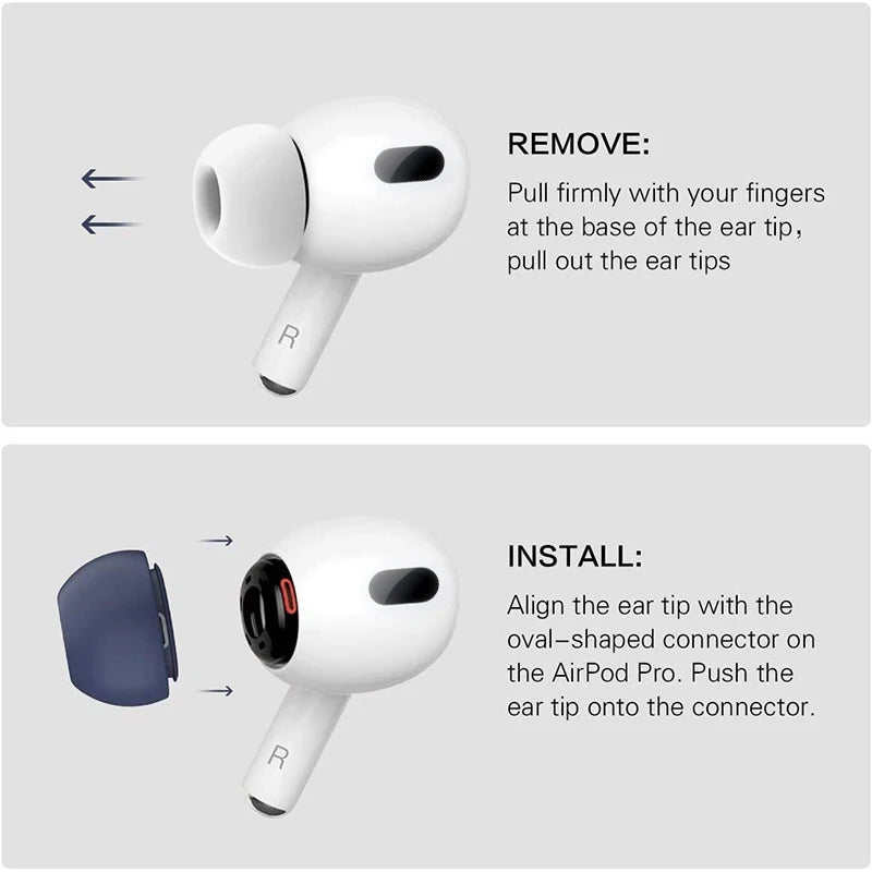 For Apple AirPods Pro 2 Ear Tips Earbuds Cover Silicone Replacement Tips Air pod Earplugs Earpads Pads Headphones Case Accessory