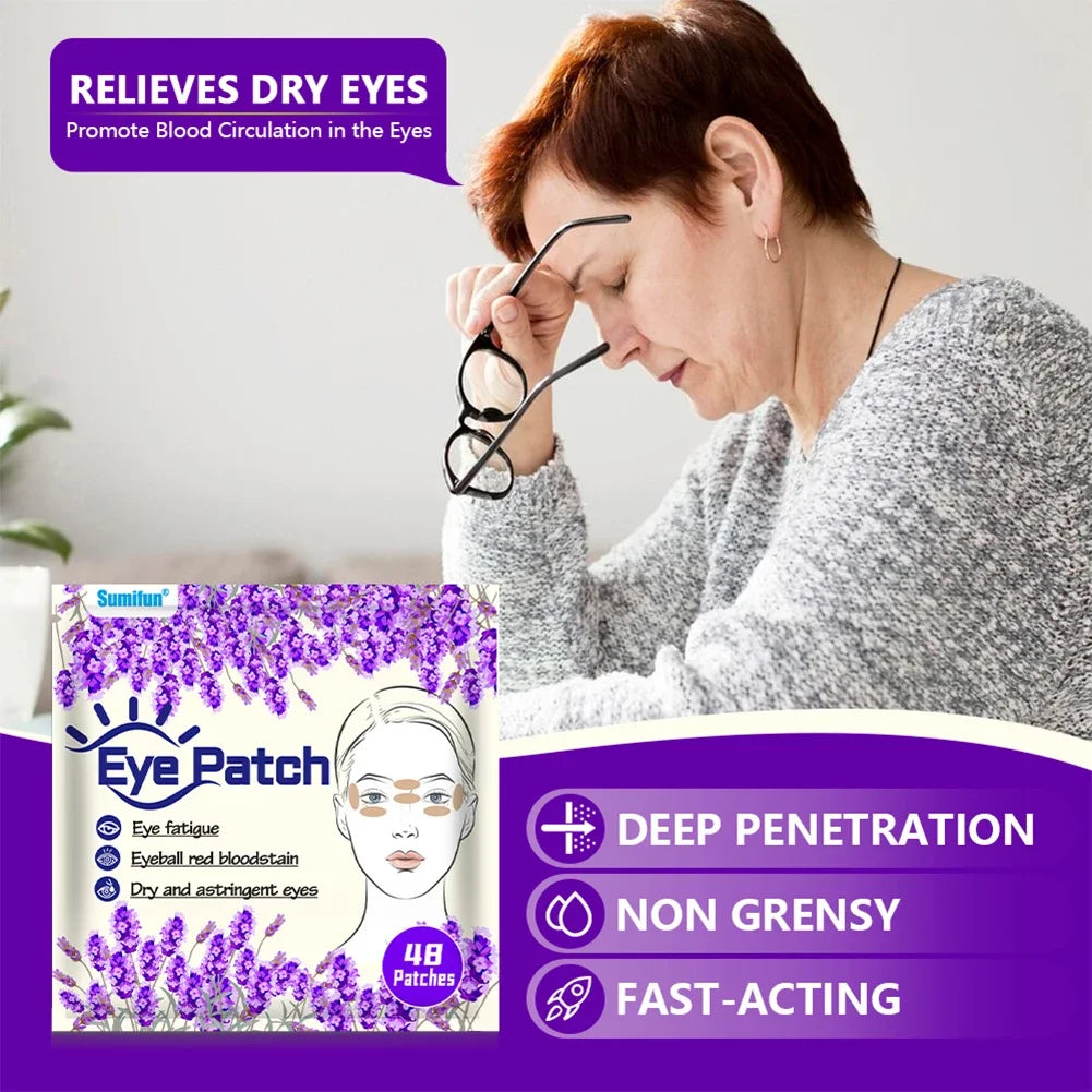 48pcs/pack Eye Care Patch Improve Eyesight Good Vision Sticker Relieve Eye Dry Fatigue Myopia Herbal Medical Plaster