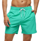 Escatch 2026 Summer Man Swimwear Solid Fashion Quick Dry Drawstring Elastic Waist Surfing Zipper Pocket Gym Beach Pants Shorts