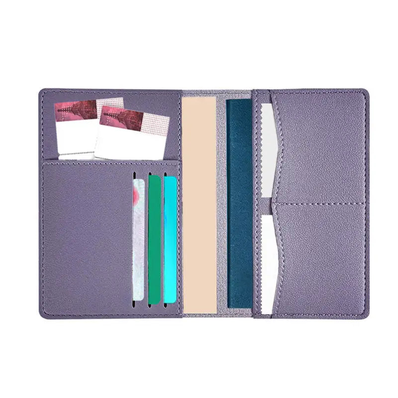 Multifunctional Document Passport Holder Protection Set Pu Leather Passport Clip Holder Travel Wallet Card Holder