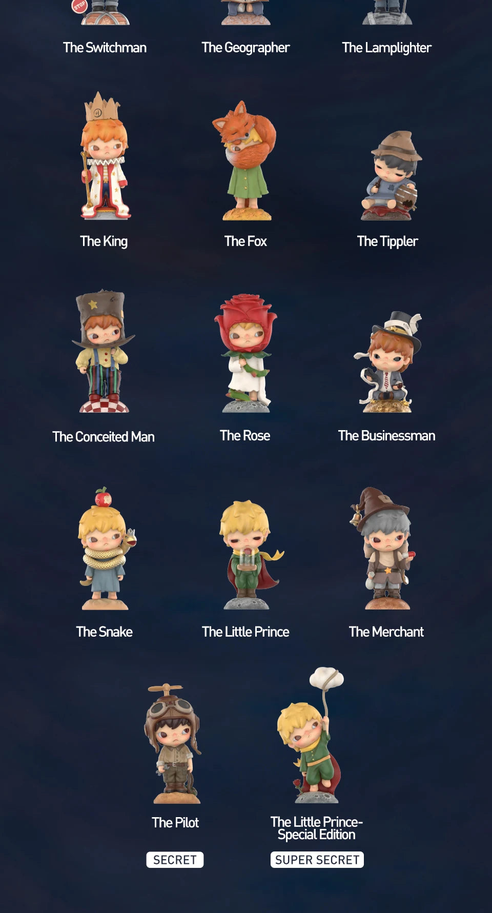 POP MART Hirono x Le Petit Prince Serie Blind Box Toys Mystery Box Mistery Caixa Action Figure Surprise Cute Model Birthday Gift