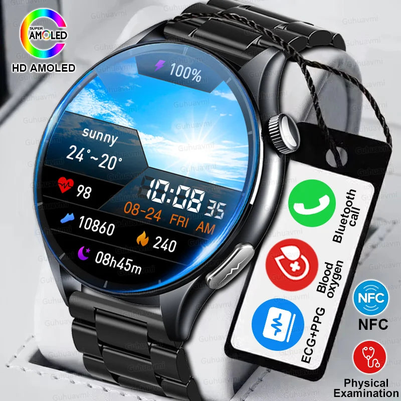 2026 New Smart Watch NFC ECG+PPG Blood oxygen Uric Acid Blood Pressure Sapphire Smartwatch Men For Android iOS Smart watch men Main image