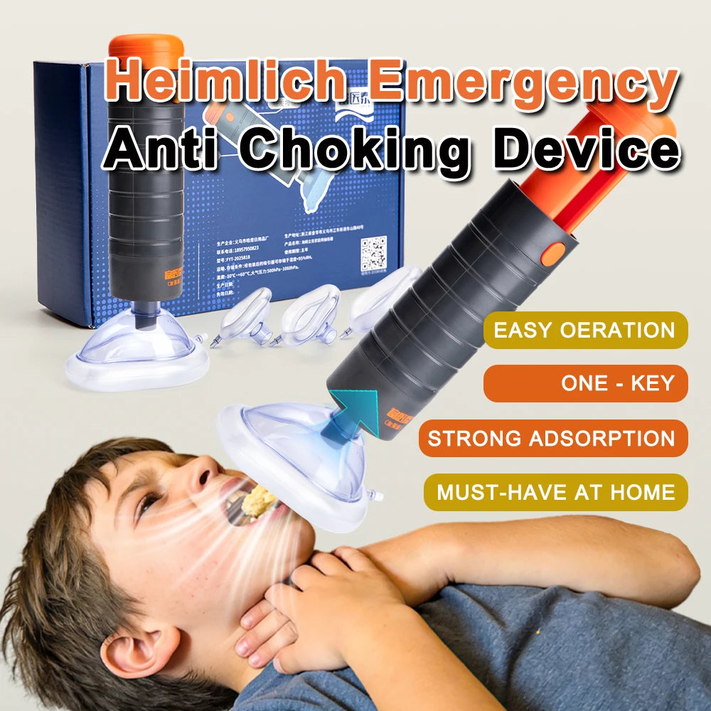 Auto Choking Rescue Device Strong Airway Suction Rescue Device Portable Anti Choking Device First Aid Kit for Kids and Adults