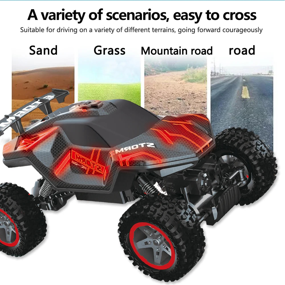 4WD RC Drift Car With Music Led Lights 2.4G Gesture Radio Remote Control Spray Stunt Car 360° Rotating Climbing Car Toys Gift