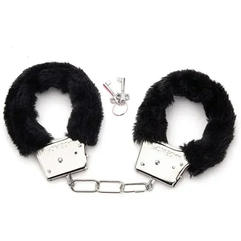 BDSM Hand Binding Sex Adult Hands Binding Toys Adjustable Metal Plush Handcuffs Binding Fetish Slave Couples Adult Game Products Main image