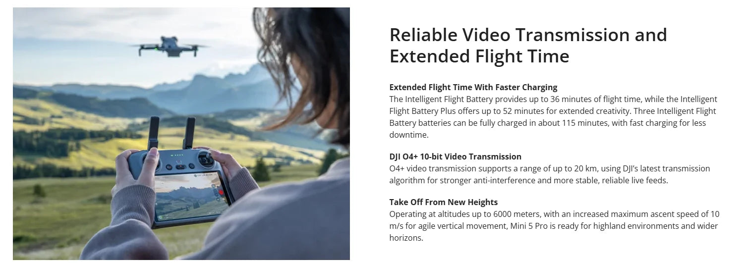 DJI Mini 5 Pro Ultra-Light & Folk Drone 4K/60fps HDR Video Camera Drone Under 250g Extended Battery Life