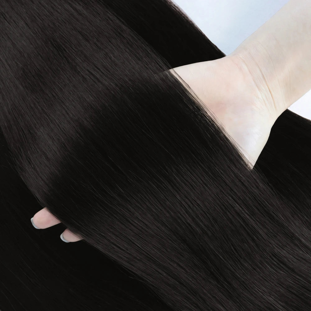 Clip in Hair Extensions Straight 100% Remy Human Hair Clip in Extensions Invisible Seamless Clip ins Hair Extension 8pcs Natural