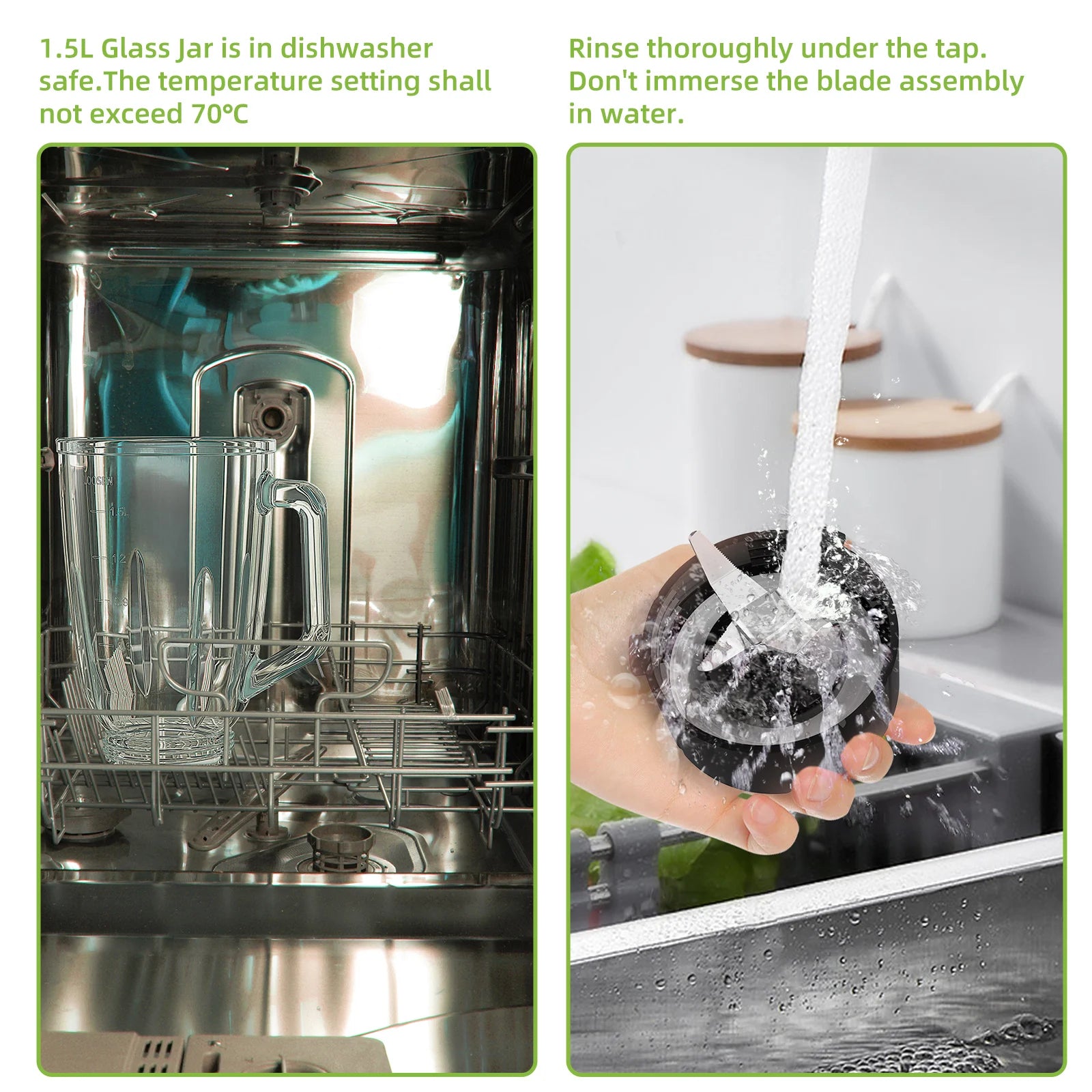 BioloMix Professional 1300W Blender with 1.5L BPA Free Glass Pitcher Perfect for Frozen Smoothies and Homemade Sauces
