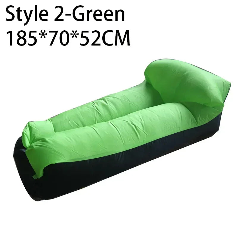 Outdoor Portable Inflatable Sofa Beach Lazy Air Sofa Folding Sleeping Bag Oxford Cloth Camping Furniture 190x70cm
