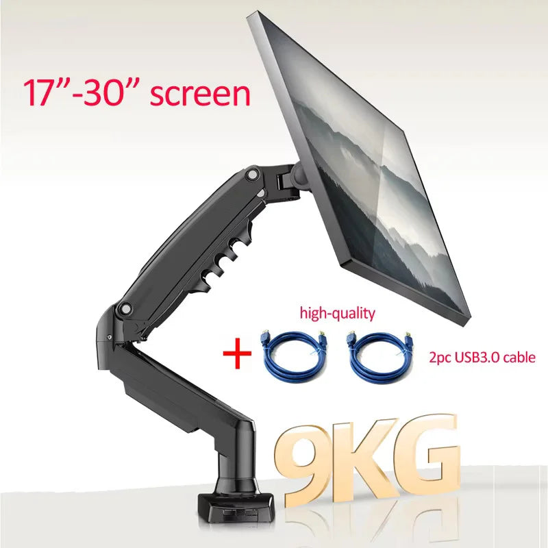 D-MOUNT K80 metal 17"-30" monitor desktop stand mount gas spring arm full motion rotate clamp grommet 2-9KG