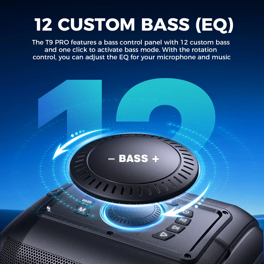 W-KING 250W PEAK Large Bluetooth Speaker Loudest/Massive 120dB/12 Custom Bass, V5.3 Big Party Boombox Portable Speaker Wireless