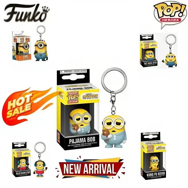 Funko Pop New Despicable Minions Me OTTO STUART KEVIN CARL Pajama Bob Agnes Pocket  Keychain Kids Toys Main image