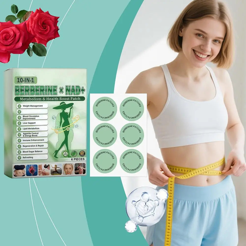 Berberine Patch Nano Microneedle Patch with Natural Ingredients, Daily Weight Management Body Firming Sticker for Women Men Main image