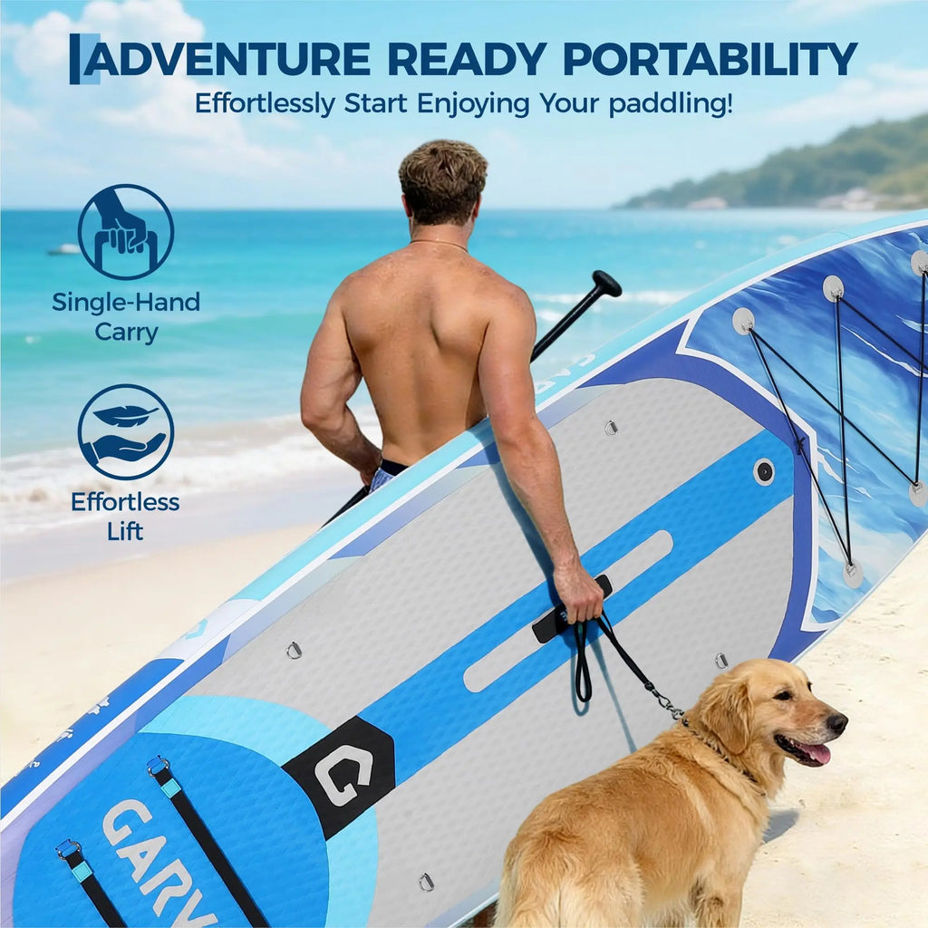 Inflatable Rise Up Paddle Board Stand-up Paddleboard Full Kits with Adjustable Paddle/Hand Pump for Outdoor Water Sports Surfing