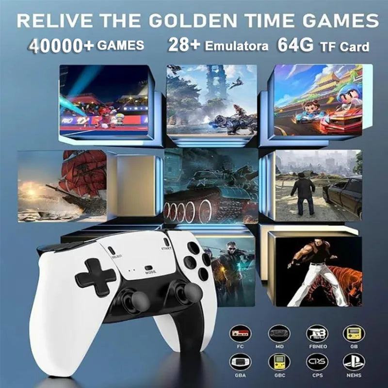 4K HD 64G Video Game Console: M15 Game Stick with 40000+ Classic Arcade Games, Dual Wireless Gamepads Two-Player TV System