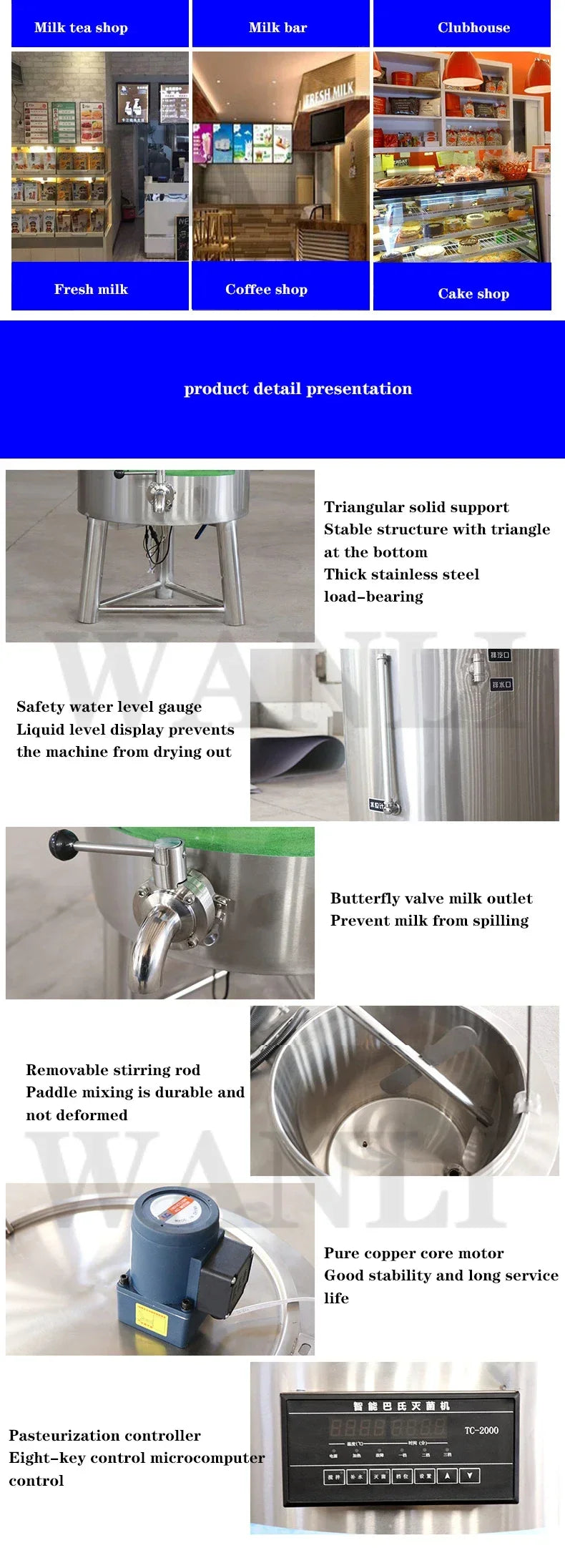Home Electric 30L Commercial Pasteurization Tank Milk Pasteurization Machine Yogurt Cow Wine Farm Lawn Intelligent Sterilizer 22