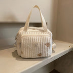 Cute Bear Mommy Bag Cotton Zipper Diaper Bag Women Handbag Nappy Caddy Organizer Baby Maternity Luggage Bag