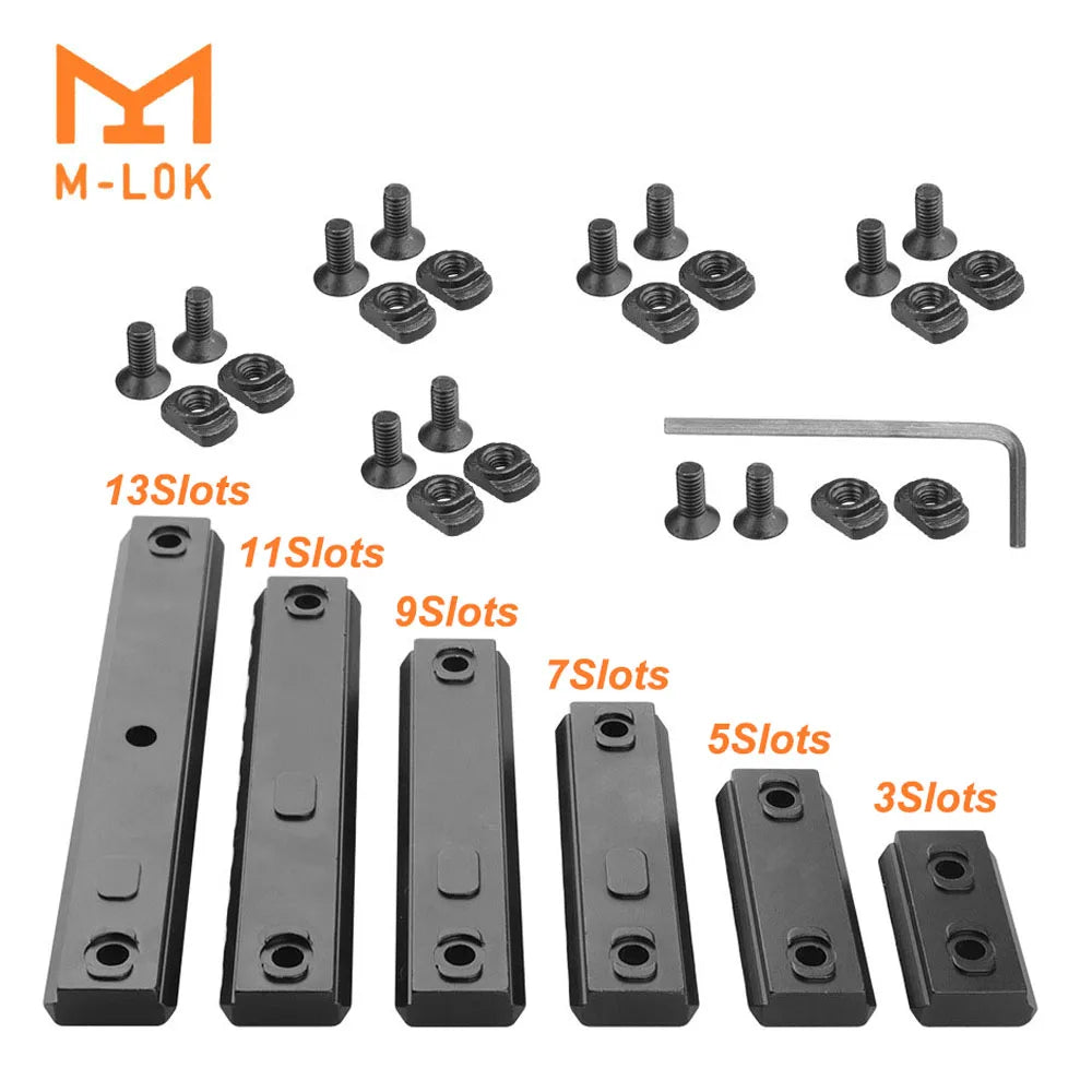 Hunting Tactical Picatinny Rail 3-13Slots 20mm Aluminum Rail Adapter Mount for Keymod / M-LOK System Handguard Scope Mount Base