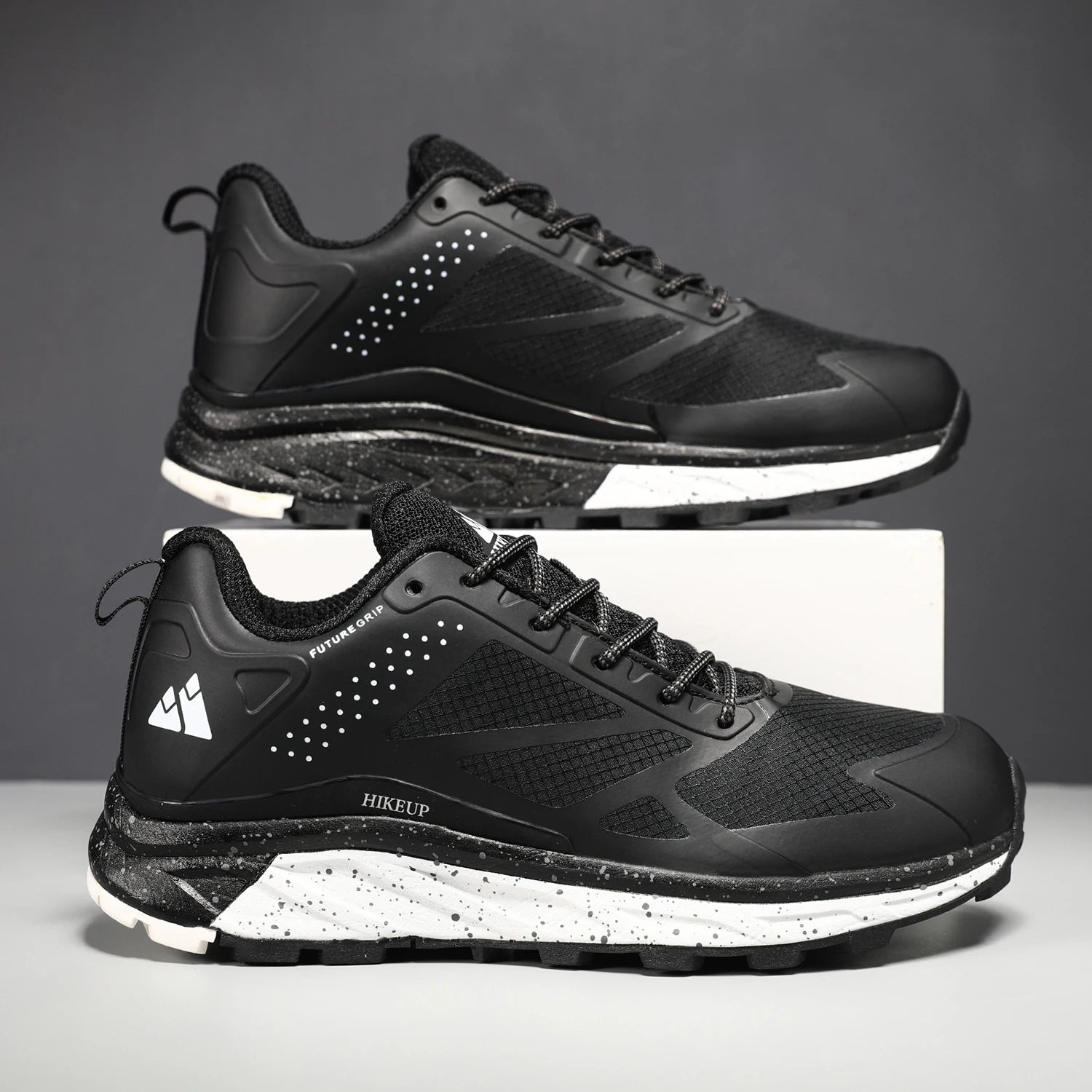 HIKEUP Outdoor Men's Sneakers Women Breathable Trail Running Shoes Hiking Shoes Trail Male Comfort Trekking Running Sneakers