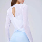 Yoga Suit Women's Long-sleeved Shirts Beautiful Back Sports Suit Tops Slim Loose Blouse Pilates Fitness Gym Suit Running Clothes