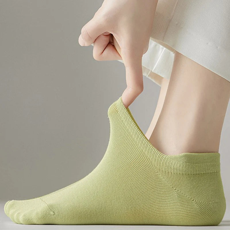 10pieces=5 Pairs Women Socks Casual Breathable High Quality Ankle Sock Summer Low Cut Cotton Thin Short Elastic Sox calcetines Secondary image