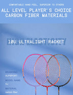 ALP GJ 10U Ultralight 52g T800 Bow And Arrow Badminton Racket Authentic Tensile Force 13kg Outdoor Sports Carbon Fiber Titanium