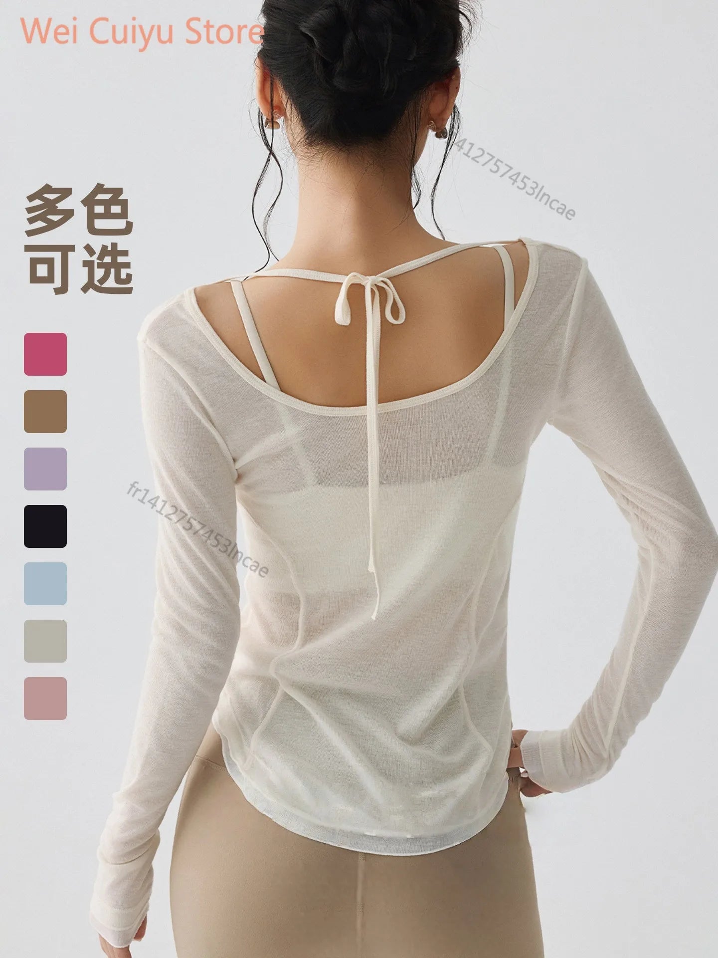 Women's Long Sleeve Sports Shirt Yoga Wear Fitness T-Shirt Quick-dry Running T-shirt Workout Top Female Gym Shirt Clothing Main image