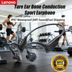 Lenovo Hot Real Bone Conduction Sport Headphone Wireless Earphone Bluetooth-Compatible Headset Hands-free with Mic for Running