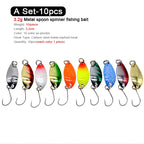 7/9/10Pcs Trout Bait 2.5g/2.6g/3g/3.2g/3.5g/5g Metal Spoon Fishing Lure Wobbler Casting Jigging Tackle Accessories Pesca Chub