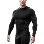 Plain Spring Mens Training Sport T-shirts Quick Dry Tight Long Sleeve Compression Shirt Sportswear Gym Clothing Fitness Shirts