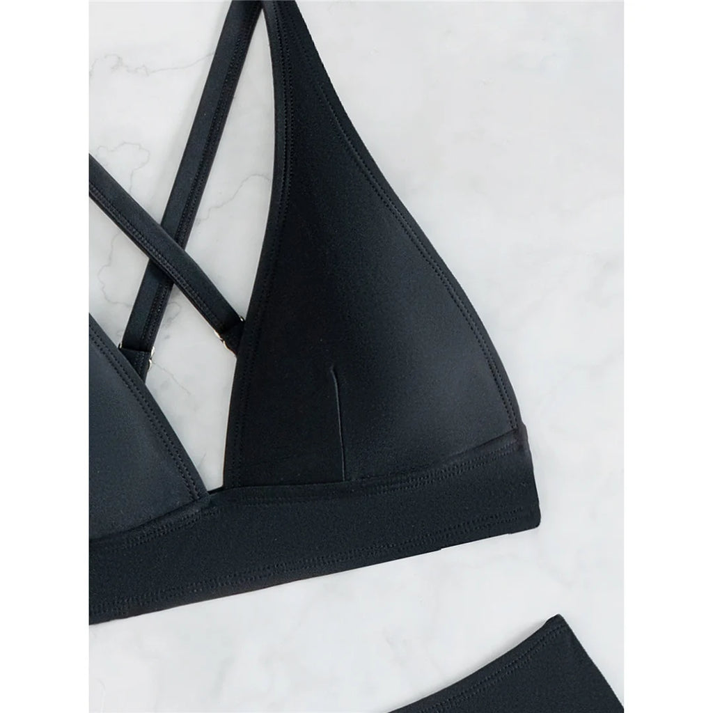 S - XL Cross Back Mini Micro Thong Bikini Female Swimsuit Women Swimwear Two-pieces Bikini set Bather Bathing Suit Swim K5022