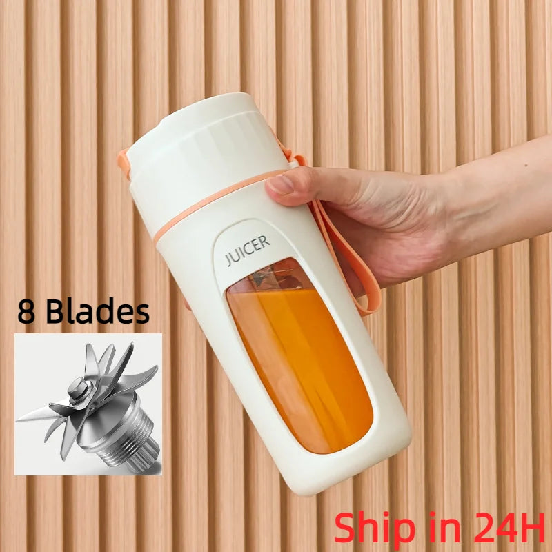 Portable Juicer Mini Electric Blender Multifunction Juice Maker Machine Fruit Mixers Extractors Smoothies Mixer 8 Blades 3000mAh Secondary image