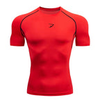 Men Running Compression  Short Sleeve Sport Tees Gym Fitness Sportshirts Male Jogging Tracksuit Homme Athletic Shirt Tops  902