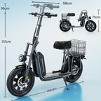 iScooter F7 48V 1000W E-Scooter 45km/h 72km Range App Control 16" All-Terrain Tires Foldable Rear Basket Perfect Grocery Helper