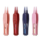 1PC Baby Dig Booger Clip Infants Clean Ear Nose Navel Safety Tweezers Safe Forceps Cleaning Supplies Forceps With LED Light