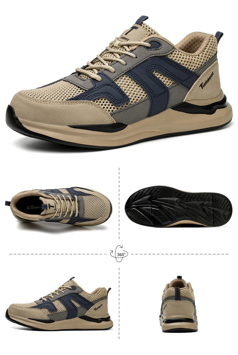 Safety Shoes Men With Steel Toe Cap Anti-smash Men Work Shoes Sneakers Light Puncture-Proof Indestructible Shoes Dropshipping