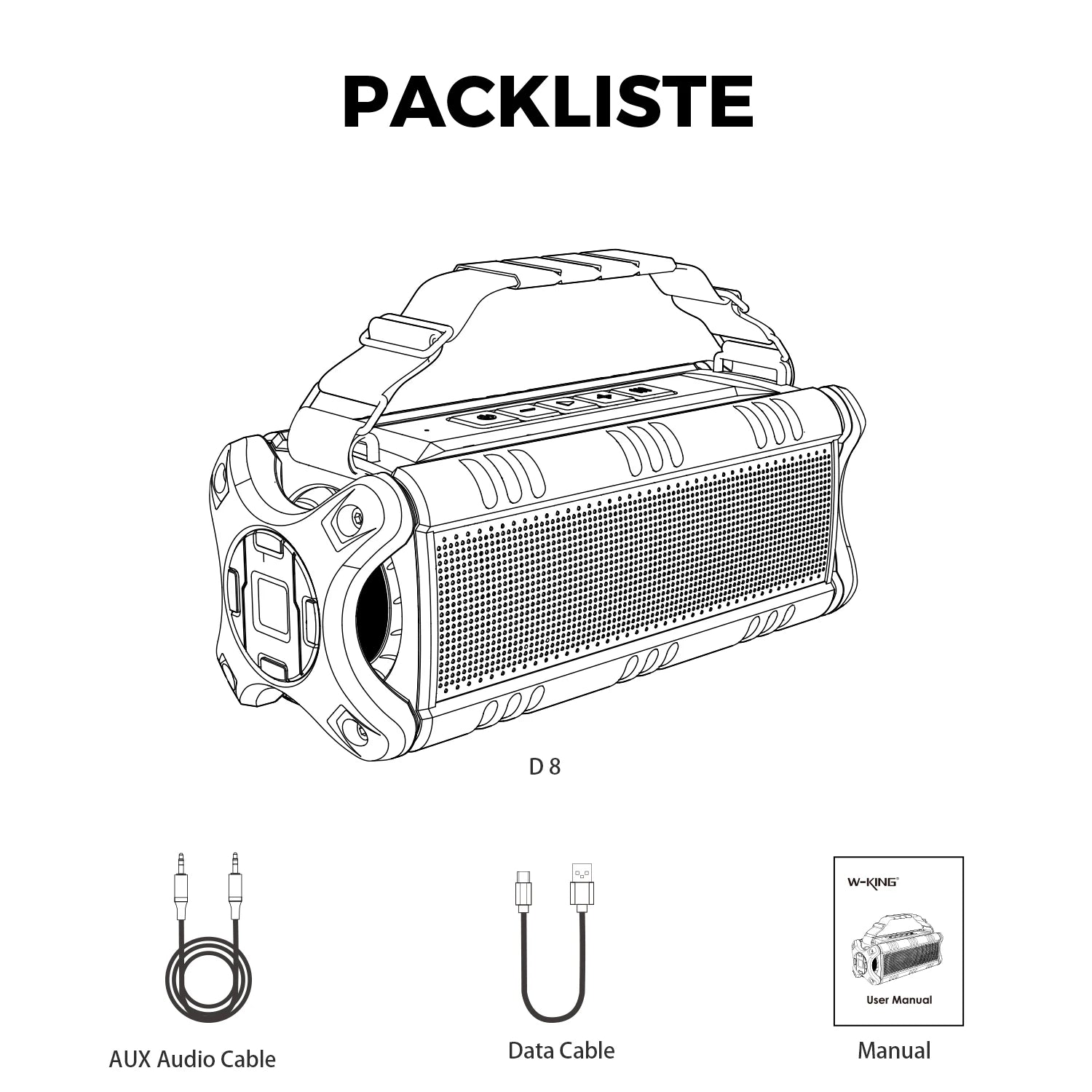W-KING D8 Bluetooth Speaker, 50W RMS IPX6 Waterproof Loud Speakers Bluetooth Wireless, Large Outdoor Portable Speaker
