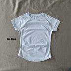 DF LOGO Short-Sleeve Sports T-Shirt  for Women,Impact Cropped Gym Top, Lightweight Yoga Top, Stretchy Athletic Tee