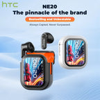 Auriculares Traductor DeIdioma 2026 HTC NE20 Translator Earbuds 6in1 iOs Android 60H Playtime Business Travel Meeting LCD Touch