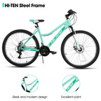 Hiland 26 Inch Women's Mountain Bike, 18-Speed with Front Suspension Fork, Dual Mechanical Disc Brakes, Aluminum Frame MTB