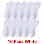 10/20/30Pairs Men's Socks Ankle Socks White Black Breathable Comfy Sweat-absorbing Boat Socks Unisex Casual Solid Short Socks