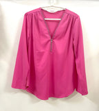 2024 Quality HotSale Plus Size Deep V Neck Women Blouse Chiffon Cool Loose Shirt Fashion Casual Ladies Tops Sexy Zipper Pullover
