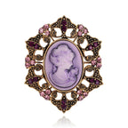 Vintage Victorian Design Queen's Cameo Brooch Pin, Antique Wedding Beauty Jewelry Gift, Elegant Style
