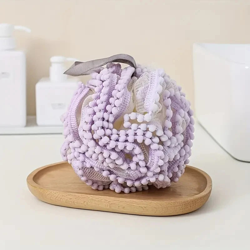 Soft Mesh Bath Sponge Balls Skin Cleaning Brush Shower Puff Body Cleaner Exfoliating Scrubbers Bath Flower Bathing Accessories
